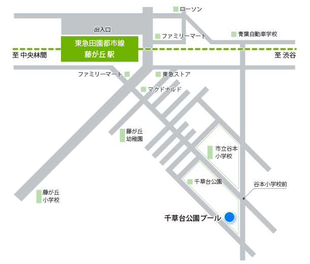 千草台公園プールへの地図