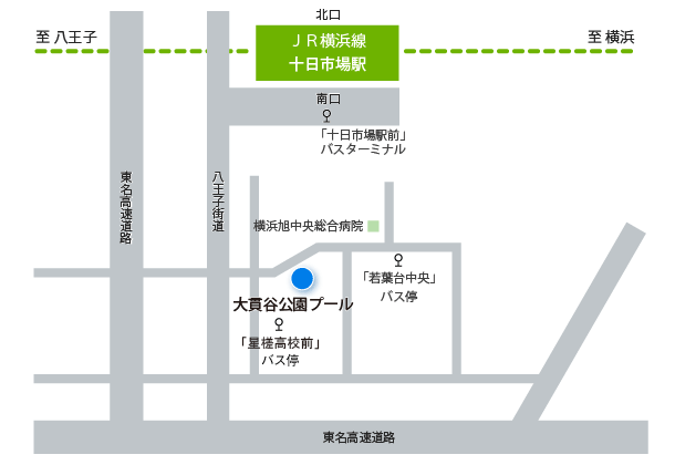 大貫谷公園プールへの地図