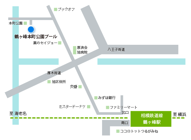 鶴ヶ峰本町公園プールへの地図